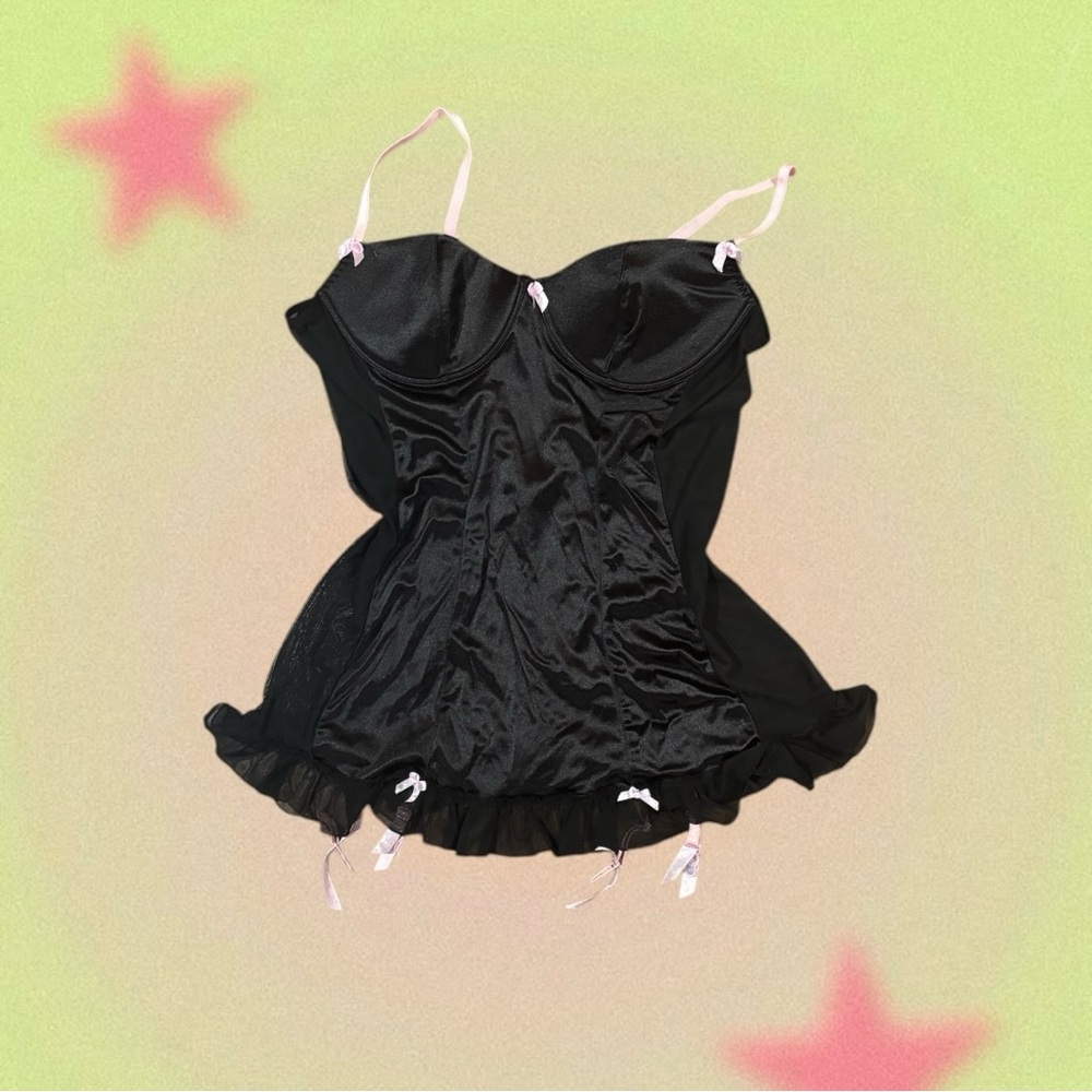 Elegant Black Lingerie Slip Dress